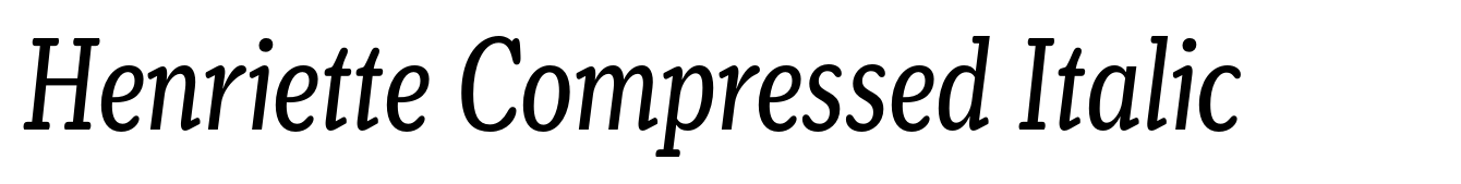 Henriette Compressed Italic